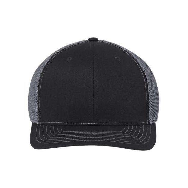 Richardson 112+ R - Flex Adjustable Trucker Cap - Richardson 112PL Black/ Graphite Adjustable Hats