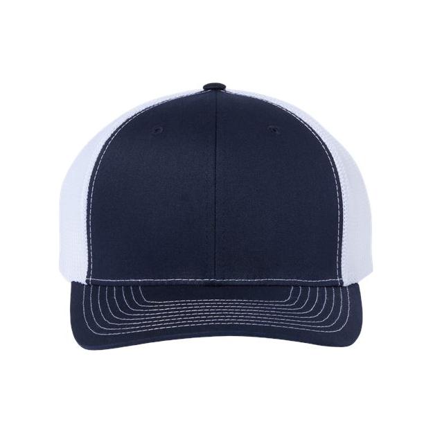 Richardson 112+ R - Flex Adjustable Trucker Cap - Richardson 112PL White Adjustable Hats