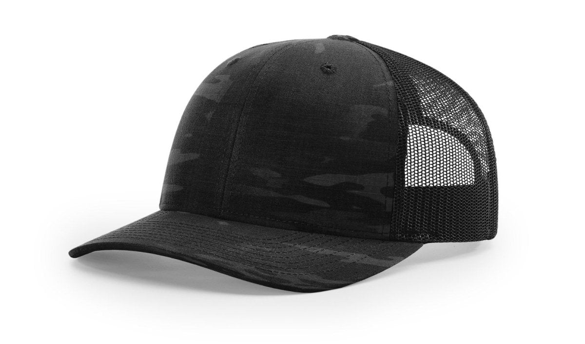 Richardson 112PT - Richardson Printed Tactical Trucker Hat Multicam Black/Black OSFM Caps