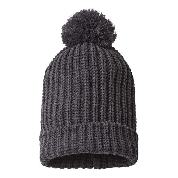Richardson Chunky Cable Beanie - Richardson 143R Stone/ Navy One Size Beanies