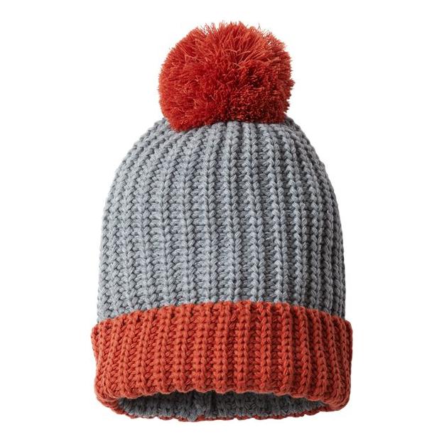 Richardson Chunky Cable Beanie - Richardson 143R Stone/ Navy One Size Beanies