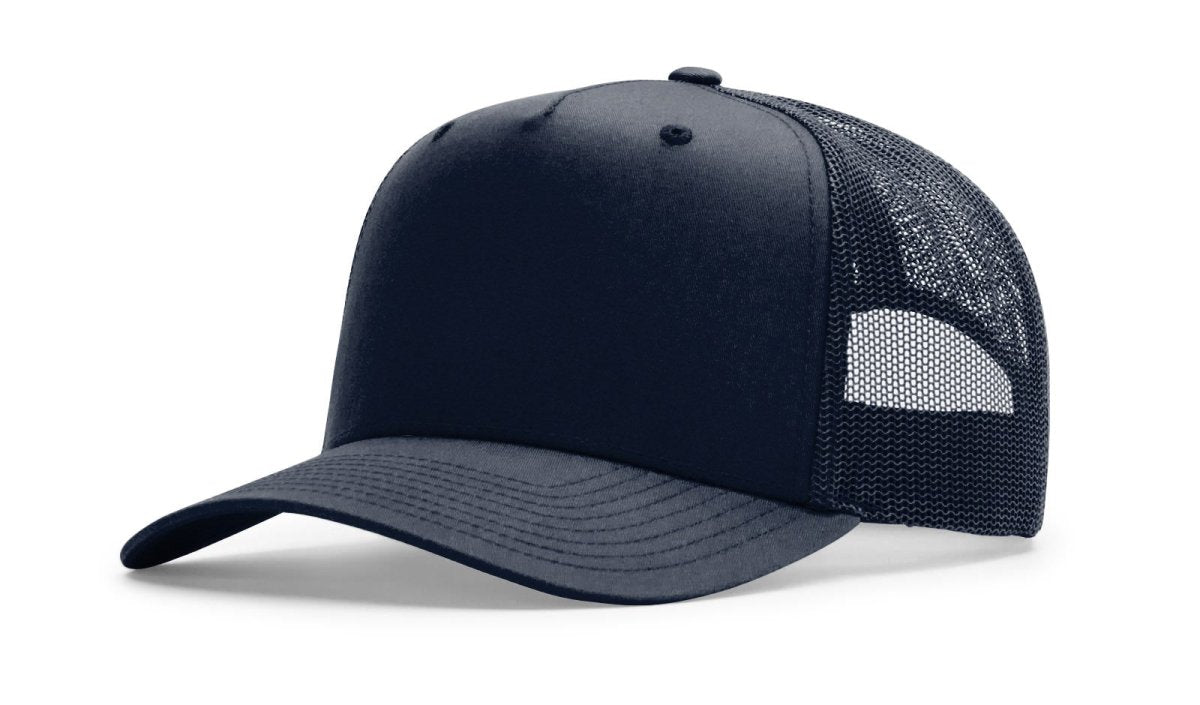 Richardson Five Panel Champ Trucker - Richardson 112FPC Navy Adjustable Caps