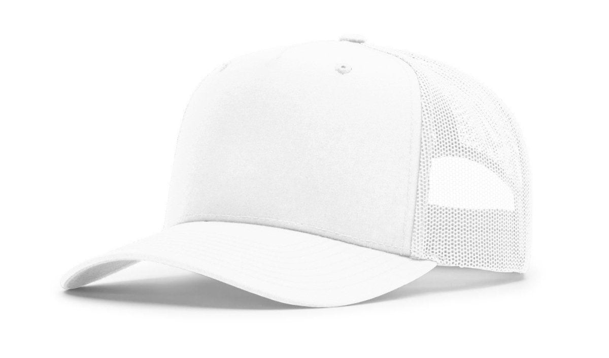 Richardson Five Panel Champ Trucker - Richardson 112FPC White Adjustable Caps