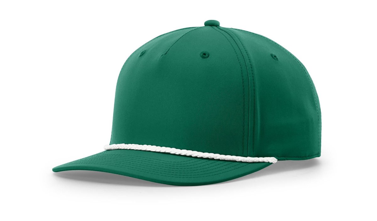 Richardson Five Panel Classic Rope Cap - Richardson 258 Kelly/White Adjustable Caps
