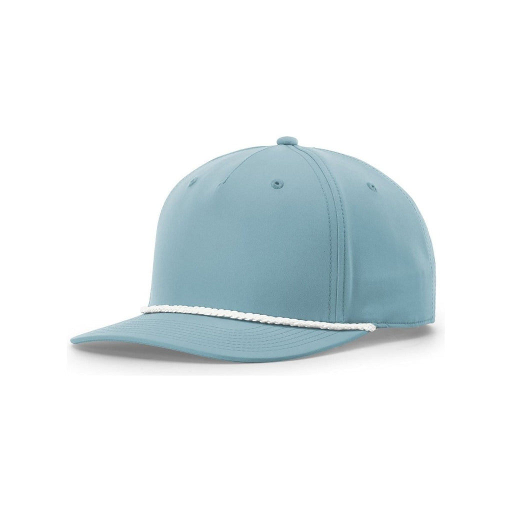Richardson Five Panel Classic Rope Cap - Richardson 258 Light Grey/ White Adjustable Caps