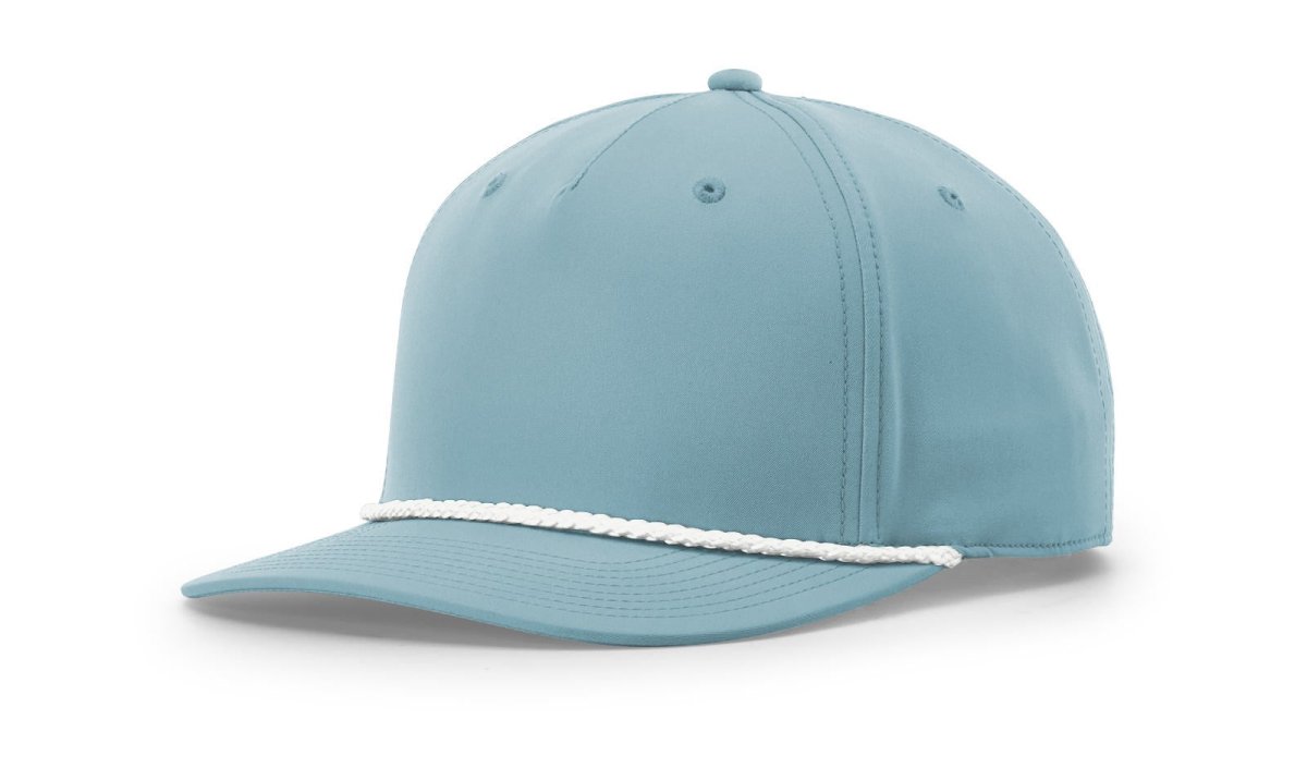 Richardson Five Panel Classic Rope Cap - Richardson 258 Smoke Blue/White Adjustable Caps