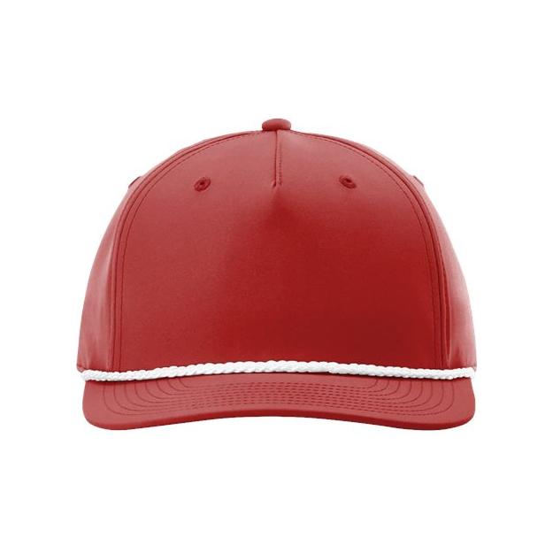 Richardson Five Panel Classic Rope Cap - Richardson 258 White/Black Adjustable Caps
