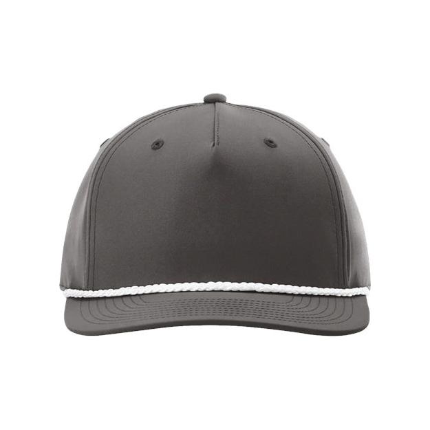 Richardson Five Panel Classic Rope Cap - Richardson 258 White/Black Adjustable Caps