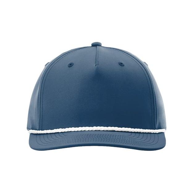 Richardson Five Panel Classic Rope Cap - Richardson 258 White/Black Adjustable Caps