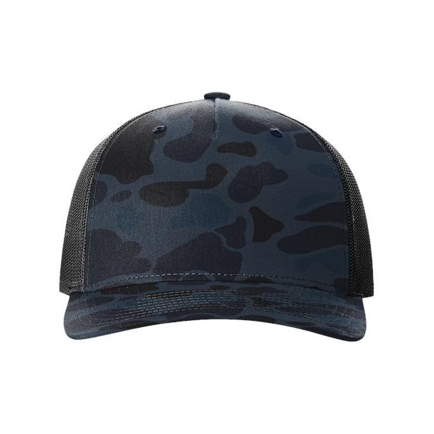 Richardson Five - Panel Printed Trucker Cap - Richardson 112PFP Blaze Duck Camo/ Blaze Adjustable Caps