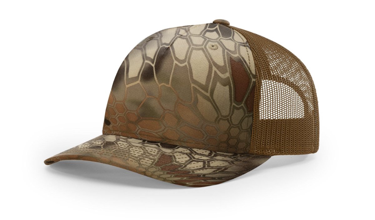 Richardson Five - Panel Printed Trucker Cap - Richardson 112PFP Kryptek Highlander/ Buck Adjustable Caps