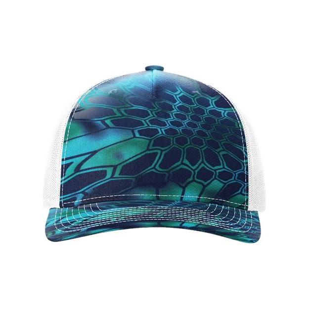 Richardson Five - Panel Printed Trucker Cap - Richardson 112PFP Realtree Escape/ Black Adjustable Caps