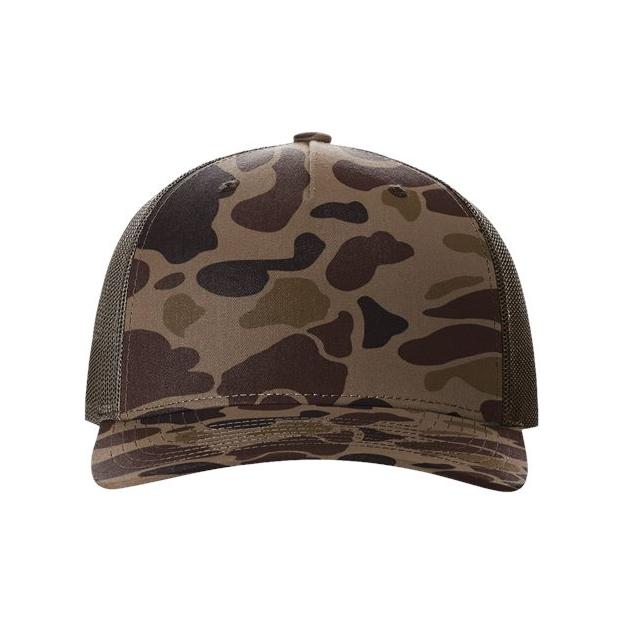 Richardson Five - Panel Printed Trucker Cap - Richardson 112PFP Realtree Escape/ Black Adjustable Caps
