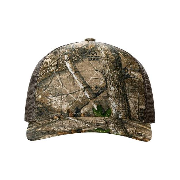 Richardson Five - Panel Printed Trucker Cap - Richardson 112PFP Realtree Escape/ Black Adjustable Caps