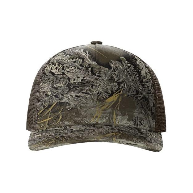 Richardson Five - Panel Printed Trucker Cap - Richardson 112PFP Realtree Escape/ Black Adjustable Caps