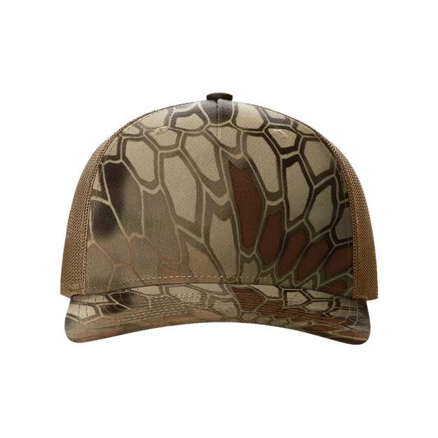 Richardson Five - Panel Printed Trucker Cap - Richardson 112PFP Realtree Escape/ Black Adjustable Caps