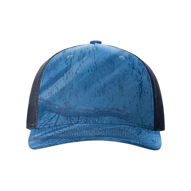 Richardson Five - Panel Printed Trucker Cap - Richardson 112PFP Realtree Escape/ Black Adjustable Caps