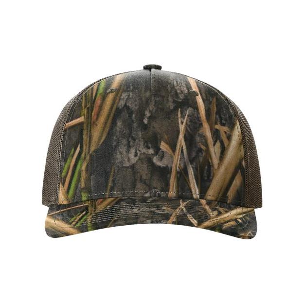 Richardson Five - Panel Printed Trucker Cap - Richardson 112PFP Realtree Escape/ Black Adjustable Caps