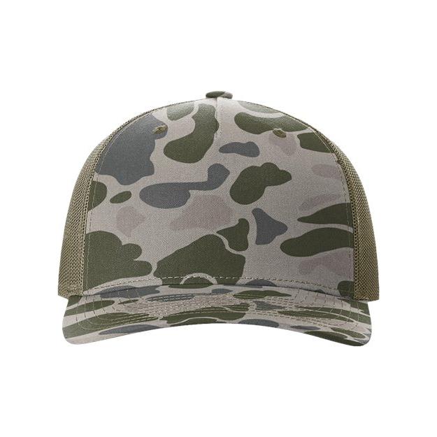 Richardson Five - Panel Printed Trucker Cap - Richardson 112PFP Realtree Escape/ Black Adjustable Caps