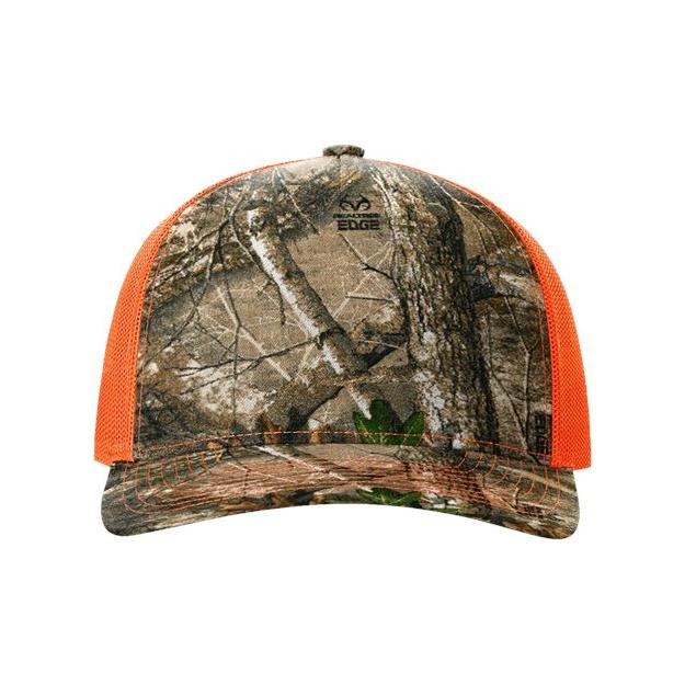 Richardson Five - Panel Printed Trucker Cap - Richardson 112PFP Realtree Escape/ Black Adjustable Caps