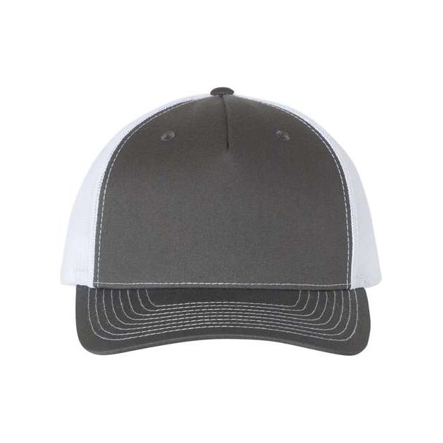 Richardson Five - Panel Trucker Cap - Richardson 112FP Pale Khaki/ Loden Green Adjustable Caps