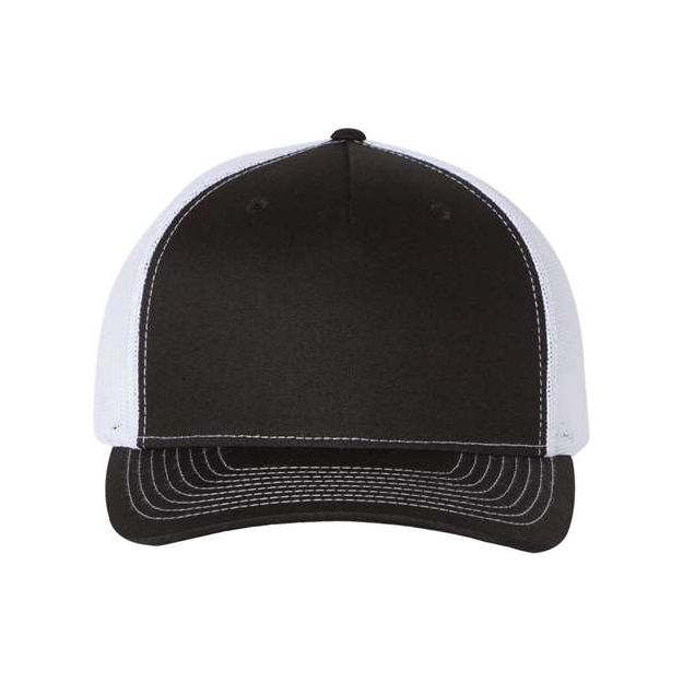Richardson Five - Panel Trucker Cap - Richardson 112FP Pale Khaki/ Loden Green Adjustable Caps