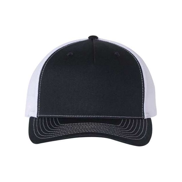 Richardson Five - Panel Trucker Cap - Richardson 112FP Pale Khaki/ Loden Green Adjustable Caps