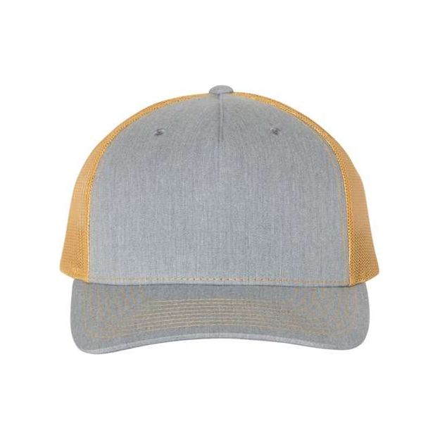 Richardson Five - Panel Trucker Cap - Richardson 112FP Pale Khaki/ Loden Green Adjustable Caps