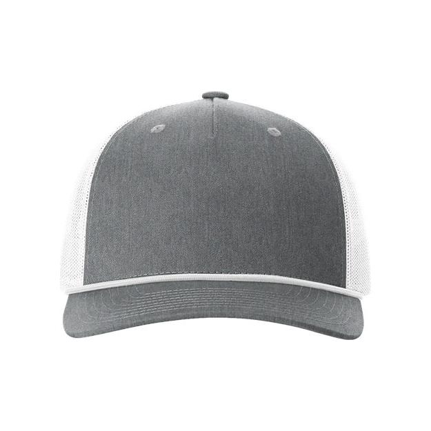 Richardson Five - Panel Trucker with Rope Cap - Richardson 112FPR White/ Navy Adjustable Hats