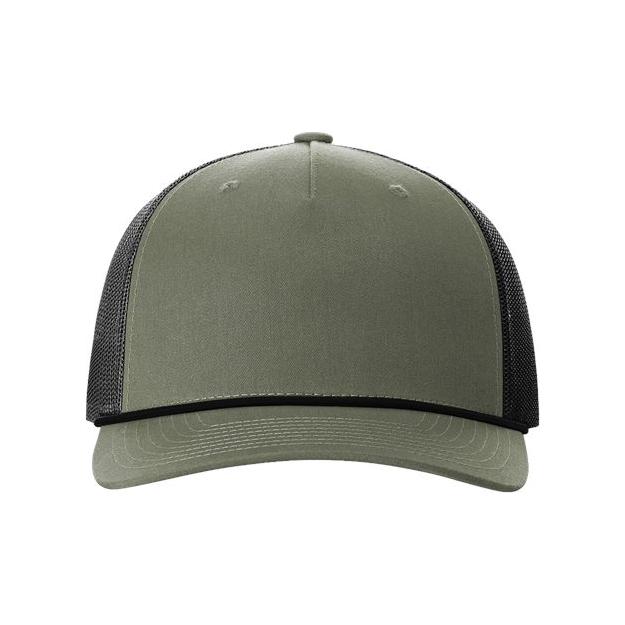 Richardson Five - Panel Trucker with Rope Cap - Richardson 112FPR White/ Navy Adjustable Hats