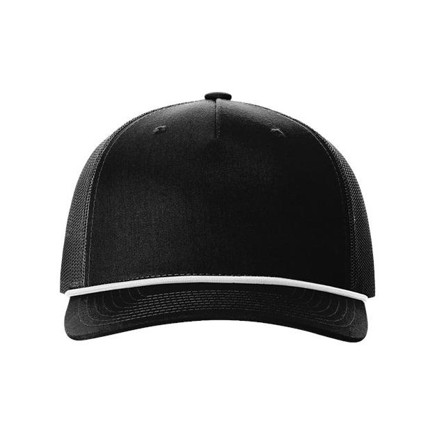 Richardson Five - Panel Trucker with Rope Cap - Richardson 112FPR White/ Navy Adjustable Hats