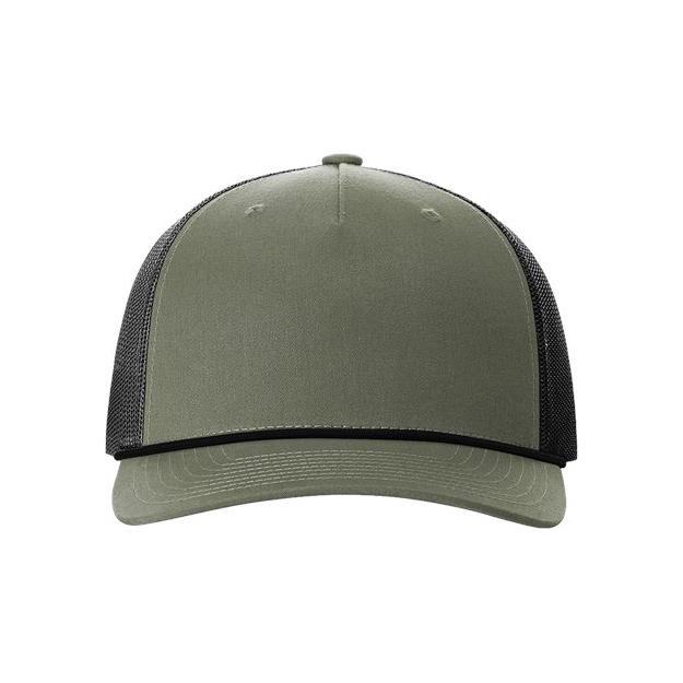 Richardson Five - Panel Trucker with Rope Cap - Richardson 112FPR White/ Navy Adjustable Hats