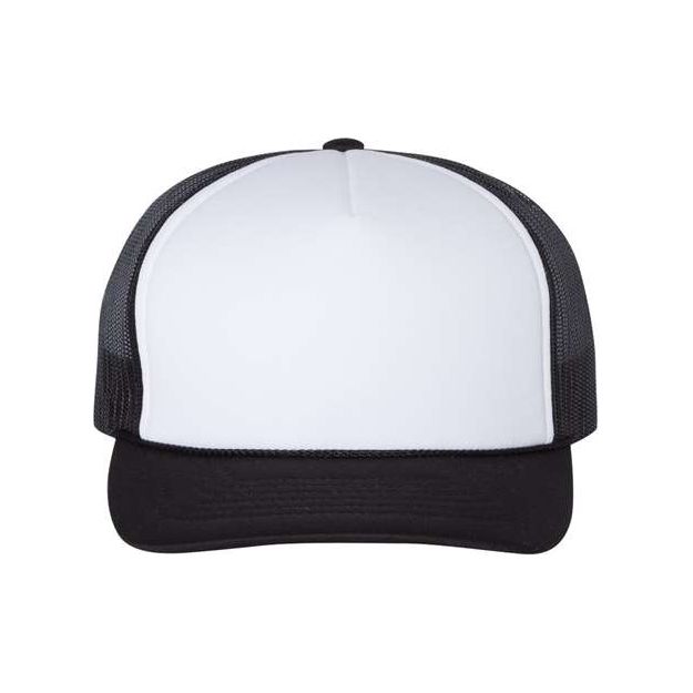 Richardson Foamie Trucker Cap - Richardson 113 White/ Navy/ Red Adjustable Hats