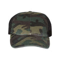 Richardson Garment Washed Printed Trucker Cap - Richardson 111P Green Camo/ Black Adjustable Hats
