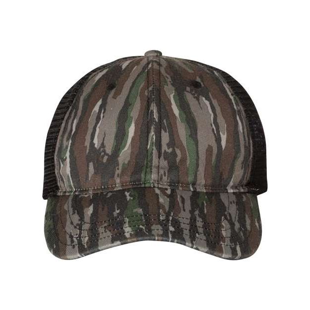 Richardson Garment Washed Printed Trucker Cap - Richardson 111P Realtree Original/ Black Adjustable Hats