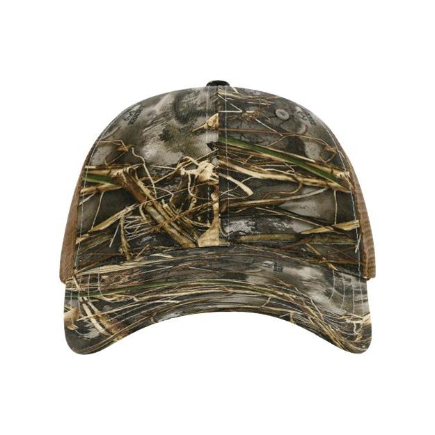 Richardson Garment Washed Printed Trucker Cap - Richardson 111P Shadow Grass Habitat/ Brown Adjustable Hats