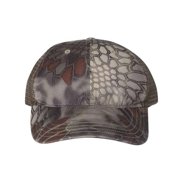 Richardson Garment Washed Printed Trucker Cap - Richardson 111P Shadow Grass Habitat/ Brown Adjustable Hats