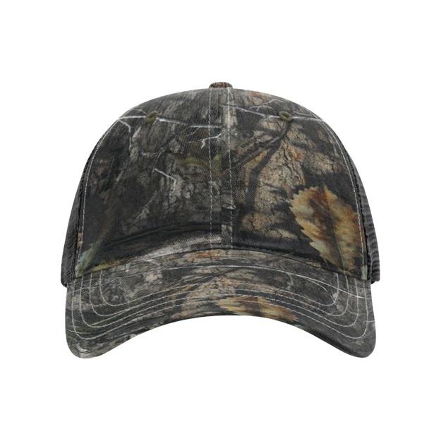 Richardson Garment Washed Printed Trucker Cap - Richardson 111P Shadow Grass Habitat/ Brown Adjustable Hats