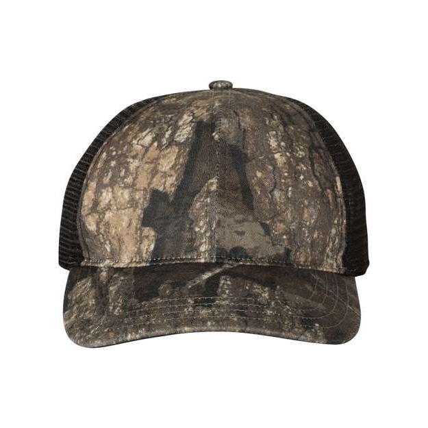 Richardson Garment Washed Printed Trucker Cap - Richardson 111P Shadow Grass Habitat/ Brown Adjustable Hats