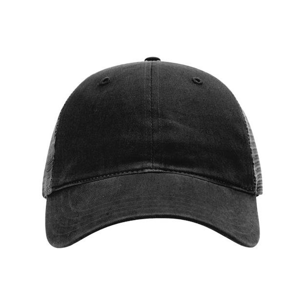 Richardson Garment - Washed Trucker Cap - Richardson 111 Black Adjustable Hats