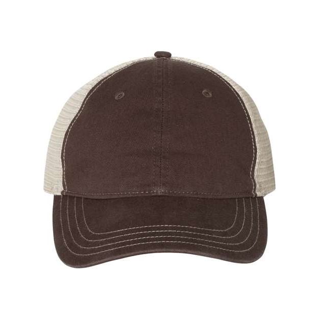 Richardson Garment - Washed Trucker Cap - Richardson 111 Brown/ Khaki Adjustable Hats