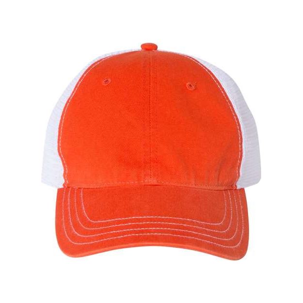 Richardson Garment - Washed Trucker Cap - Richardson 111 Texas Orange/ Khaki Adjustable Hats