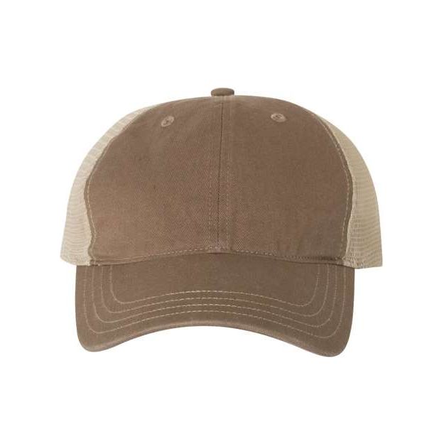 Richardson Garment - Washed Trucker Cap - Richardson 111 Texas Orange/ Khaki Adjustable Hats