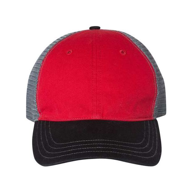 Richardson Garment - Washed Trucker Cap - Richardson 111 Texas Orange/ Khaki Adjustable Hats