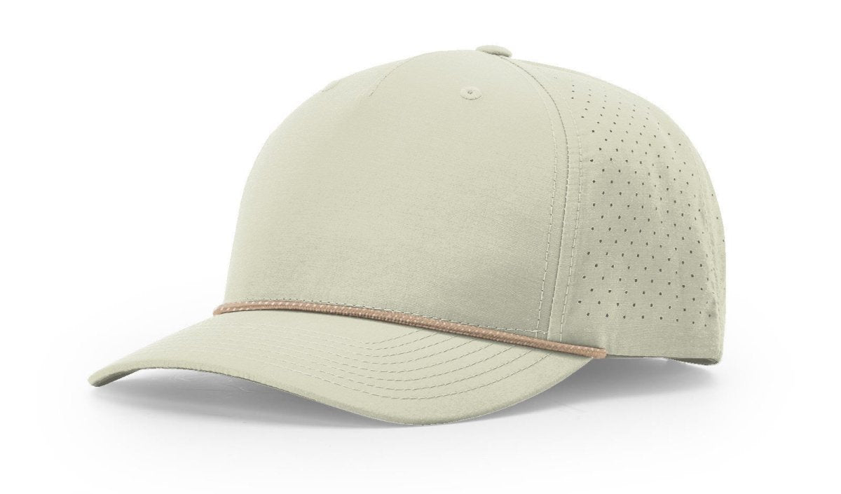 Richardson LASER PERF PERFORMANCE ROPE CAP - Richardson 355 Oat Milk/Elmwood - White Adjustable Caps