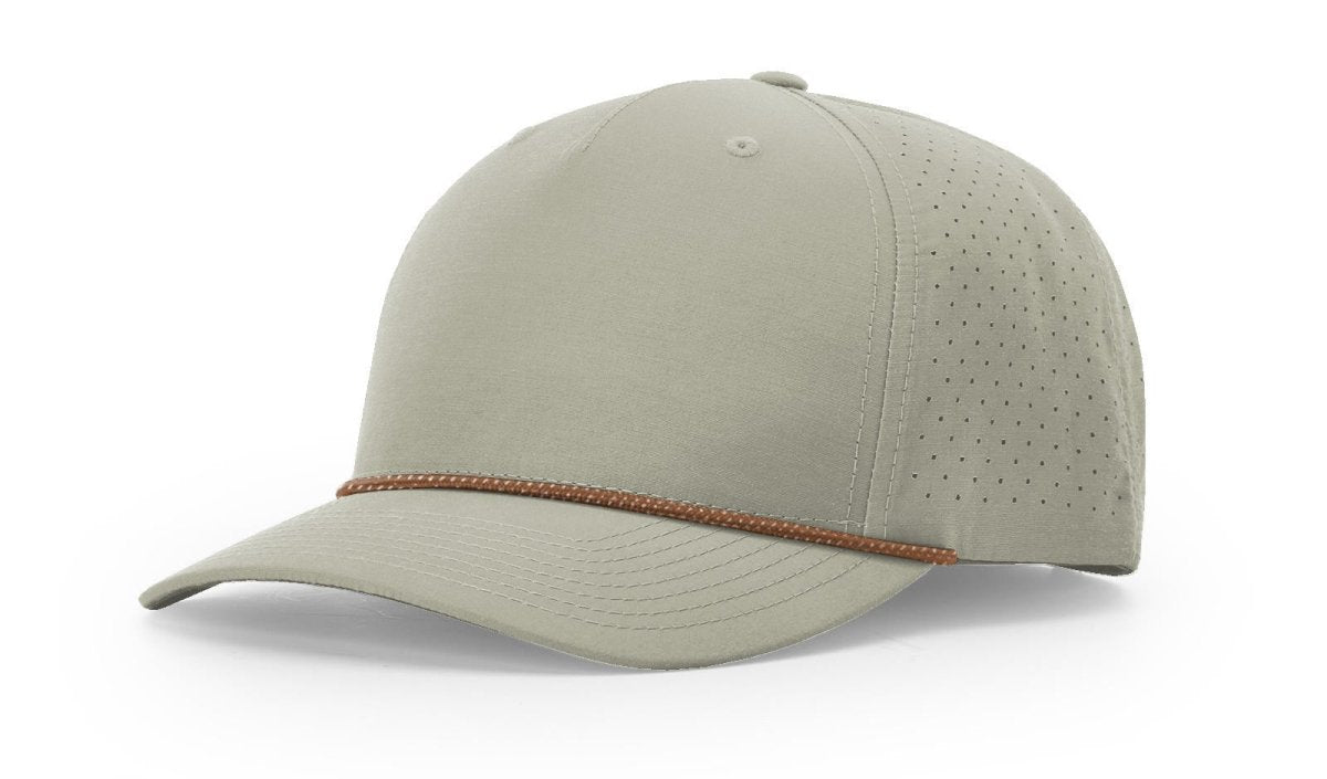 Richardson LASER PERF PERFORMANCE ROPE CAP - Richardson 355 Trench Coat/Russet - Grey Adjustable Caps