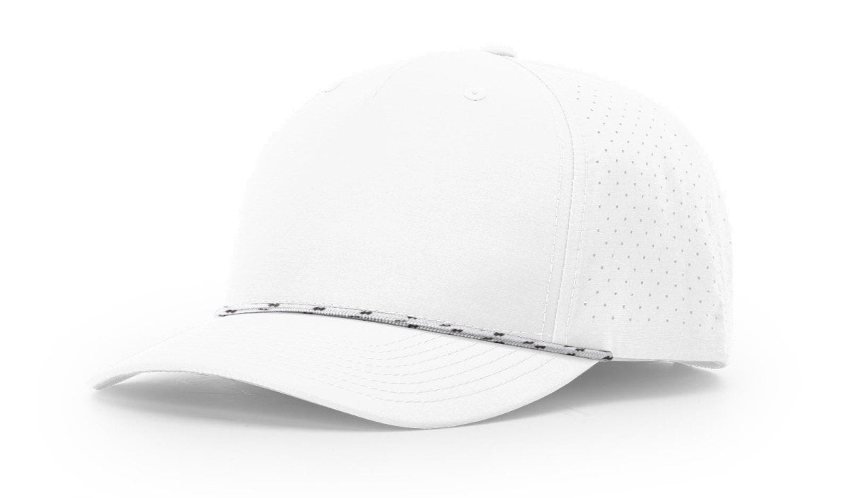 Richardson LASER PERF PERFORMANCE ROPE CAP - Richardson 355 White/White - Black Adjustable Caps