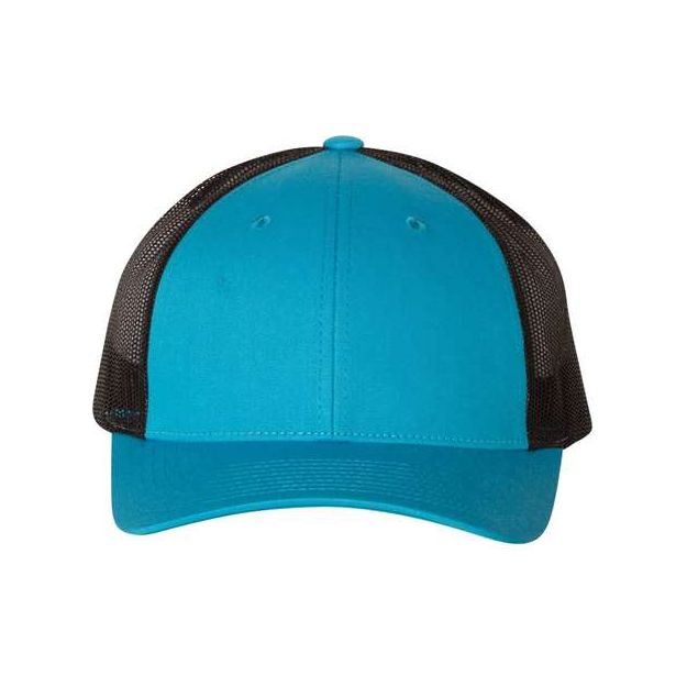 Richardson Low Pro Trucker Cap - Richardson 115 Cyan/ Black M/L Caps