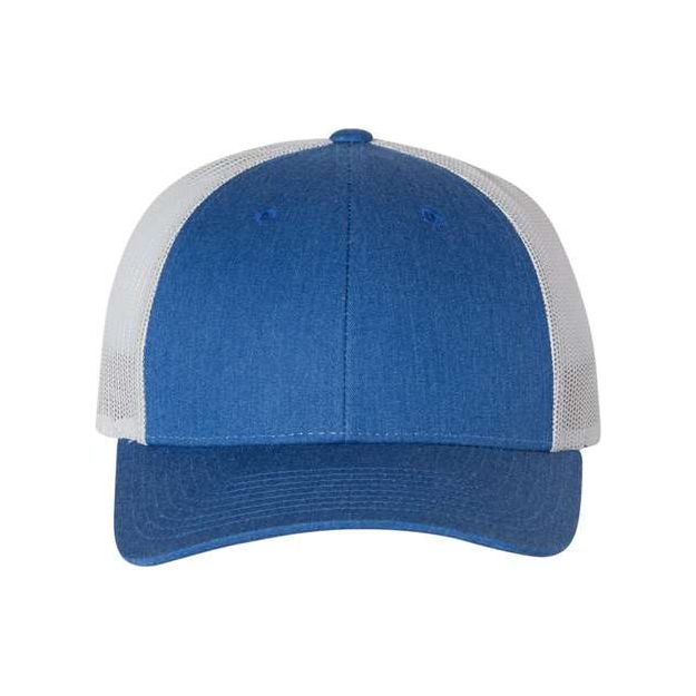 Richardson Low Pro Trucker Cap - Richardson 115 Heather Royal/ Light Grey M/L Caps