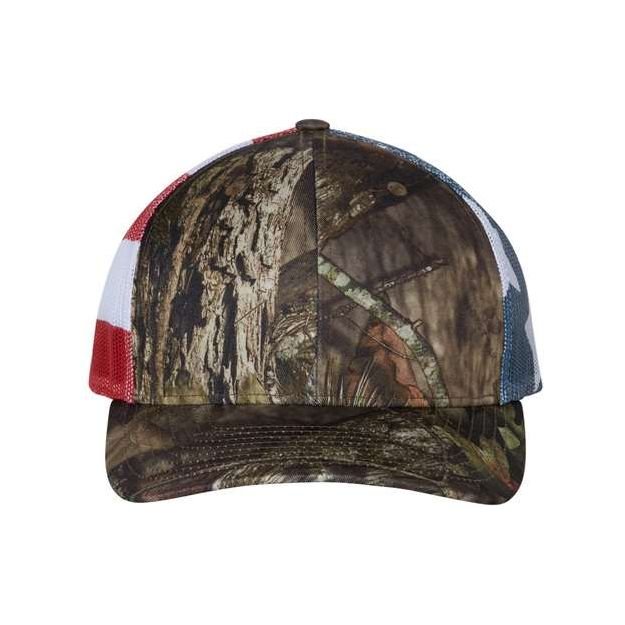 Richardson Printed Mesh Trucker Cap - Richardson 112PM Silver/ Grey Camo Adjustable Hats